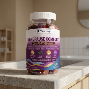 Natural Berry Flavored <b>Menopause</b> Vegan <b>Gummies</b> Plant Based Fruit Pectin Chewable Treats for Everyday Routine Personal Use Home - Product Image 3