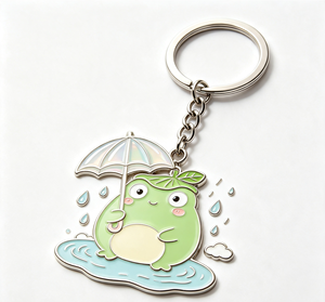Custom Zinc Alloy Frog Keychain Enamel Metal Key <b>Ring</b> <b>Cartoon</b> Animal Pendant for Gifts and Events - Product Image 1
