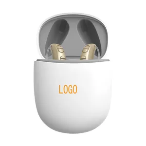 Alat bantu dengar logo merek anda, alat bantu dengar digital isi ulang dengan pengurang kebisingan