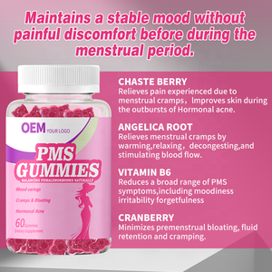 Gomitas para el Alivio del Dolor Menstrual y el Equilibrio Hormonal, Marca Privada OEM, Suplementos para el SPM - Product Image 2