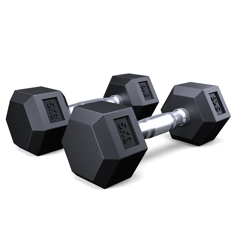 Set Dumbbell Karet Olahraga Rumah, Peralatan Latihan Kekuatan Gym Rumah Dapat Disesuaikan Dumbbell Hex