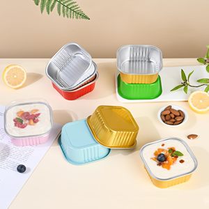 Recyclable 300ml Aluminum <b>Foil</b> Cake <b>Container</b> Flan Pan Square Desserts Baking <b>Foil</b> Cups for Gathering Wedding Party - Product Image 5