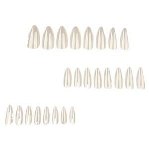 <span class=keywords><strong>Uñas</strong></span> Postizas Sencillas con Recubrimiento Protector, Estilo Europeo y Americano, Color Sólido, Forma Almendrada, Cortas - Product Image 2