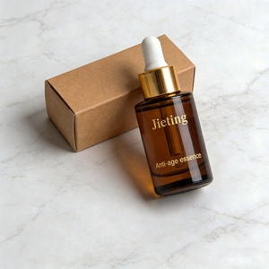 Luxury Glass Skincare Packaging Frosting Blue Amber Essential Oil Serum 30ml Glass Dropper Bottle - Product Image 4