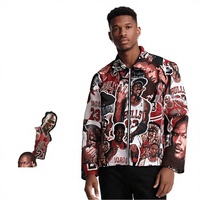 Veste universitaire rétro décontractée unie et respirante pour homme, style streetwear, avec fermeture éclair, en tissu tissé, grande taille, pour les fans de basketball