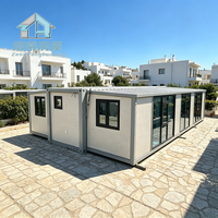 Bureau préfabriqué de 40 pieds, pré-câblé et pré-plomberie, entièrement équipé en termes d'électricité et de plomberie, extensible, pour chantier de construction.