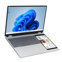 Laptop Layar Ganda OEM Win 11 15.6+7 Inci Layar Sentuh Intel N95 Notebook PC DDR4 RAM 16GB SSD 512GB Laptop untuk Rumah, Sekolah, dan Bisnis