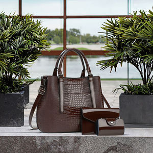 Juego de Bolsos Tote Casuales de 2 Piezas para Mujer, Novedad 2025, Bolsos de Mano de Lujo de Diseñador de Alta Calidad, Cierre de Cremallera, Material de PU, Cierre de Nylon - Product Image 3