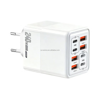 EU US UK Stecker Neues 240W USB-C GaN Telefon-Schnellladegerät 8 Anschlüsse USB Typ-C PD Schnellladung QC 3.0 Wandladegerät Netzteil