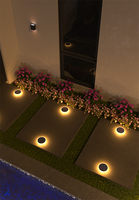 YiLaie Lampe Solaire Ronde Lot de 4 Extérieure IP68 Allée LED Jardin Escalier Lumière Solaire LED pour Terrasse Paysage