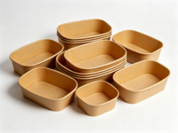 Bols à salade jetables écologiques imprimés sur mesure avec couvercles 28oz/750ml pour fêtes, en papier kraft