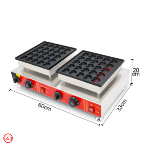 <span class=keywords><strong>Gaufrier</strong></span> électrique professionnel et domestique en acier inoxydable à double disque, 70 trous, avec plateau de cuisson antiadhésif et double zone de cuisson - Product Image 6