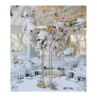 Support à fleurs romantique fait main en cristal, support à fleurs suspendu en cristal, lustre, centre de table de mariage