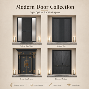 Portes d'entrée de sécurité modernes en aluminium personnalisables ODM pour maisons, avec charnières dissimulées et système de verrouillage multiple, pour l'extérieur - Product Image 4