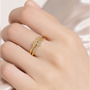 Anello con lettera d'amore per donna, accessorio da dito in stile minimalista per l'uso quotidiano - Product Image 2