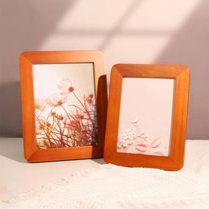 Manufacture Eco-friendly Solid Wood Fillet Photo <b>Frame</b> Walnut Color Customized Design Wall <b>Mounted</b> 6" 7" 8" Sizes A4 - Product Image 1