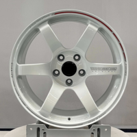Rines de Aleación JG Forged de 17-22 Pulgadas, 5x112, 5x114.3, 5x120, Estilo TE37, Negro Mate con Franja Roja, para Coupé de Alto Rendimiento