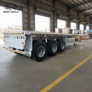 Nouvelle <span class=keywords><strong>promotion</strong></span> 20/40 pieds 3 <span class=keywords><strong>essieux</strong></span> 60 tonnes semi-<span class=keywords><strong>remorque</strong></span> à plateau - Product Image 1