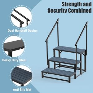 Escalones para RV con 2 Pasamanos, Escalones Resistentes de 4 Peldaños para Jacuzzi, Escalones Antideslizantes para <span class=keywords><strong>Spa</strong></span> Exterior para RV, Cámper, Remolque, Casa Móvil, Porc - Product Image 5
