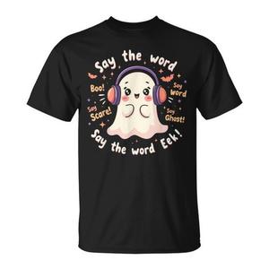 Camiseta de Audiólogo con Diseño de Fantasma para Halloween, Manga Corta, Unisex, Cuello Redondo, Impresión Digital, Promocional, para Adultos - Product Image 1