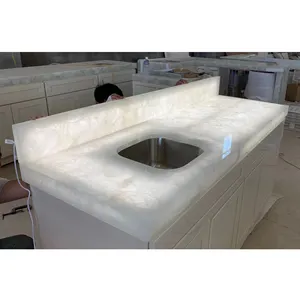 Lemari warna putih penyimpanan dapur furnitur lemari dapur modern lemari dapur modern meja batu semimulia