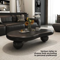 Table basse en MDF stratifié, style minimaliste moderne, faite à la main, écologique, forme irrégulière, pour petit appartement, salon, crème Fengyunduo