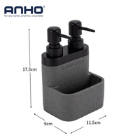 Distributeur de savon liquide en résine de grès avec pompe, rechargeable, pour salle de bain et évier de cuisine