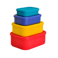 Boîte à lunch en silicone pour enfants, rectangulaire et ronde, pour la cuisine