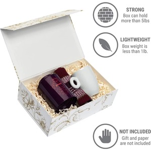 Golden flower decoration box with magnetic lid, suitable for <b>gifts</b>, wedding <b>memory</b> box can be customized according to needs - Product Image 6