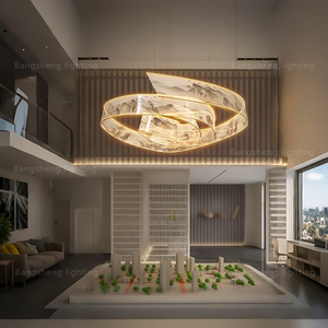 Long défilement de <span class=keywords><strong>ruban</strong></span> léger en soie de bureau de vente moderne d'intérieur personnalisé pour le salon de villa avec la base E26 - Product Image 1