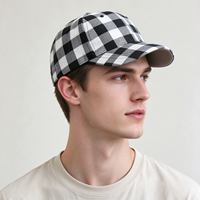 Casquette de baseball à carreaux style Lumberjack, 6 panneaux, avec boucle métallique, en coton, pour homme, style Preppy Ivy Campus College, de marque, fabricant Gorras