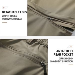 <span class=keywords><strong>Pantaloni</strong></span> Cargo Estivi da Uomo, Leggeri e ad Asciugatura Rapida, con Chiusura a Coulisse, Traspiranti in Poliestere per <span class=keywords><strong>Trekking</strong></span> all'Aperto - Product Image 3