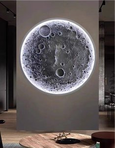 Pannello Murale 3D in PU Effetto Crateri Lunari Moderni, Pannello Decorativo per Interni - Product Image 3