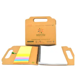 Cuaderno con cubierta de madera dura, Bloc de notas en espiral con cubierta de papel Kraft a5, agenda planificadora, portátil, nuevo diseño