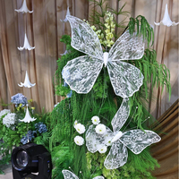 Adornos de Mariposas de Encaje de Gasa Hechos a Mano, Decoración Romántica para Bodas, Suministros para Arreglos de Bodas en Interiores y Exteriores