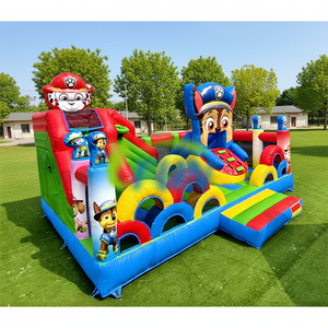 Structure gonflable commerciale portable avec toboggan et château de saut pour enfants, aire de jeux urbaine, château de saut pour chiens, parcours d'obstacles en PVC - Product Image 2