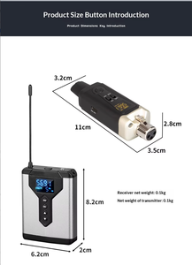 Sistema de Monitoreo Inalámbrico UHF BHA JT-1 con Receptor y Transmisor de Bolsillo para Cantar, Transmisión en Vivo, Ensayos de Banda, Auriculares - Product Image 6