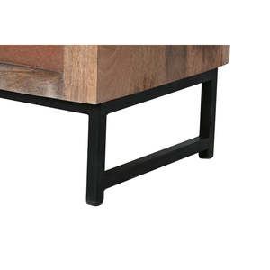 Aparador de Madera de Mango con Espejo 80x38x80 Natural - Product Image 3