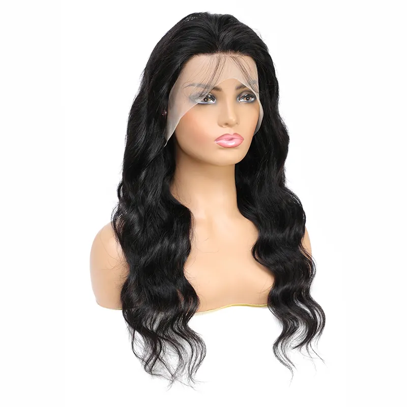 18inch 13x4 Body Wave Wig Transparent Natural Virgin Human Hair 360 Full Lace Wigs Brazilian Lace Frontal Wigs For Women