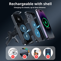 Chargeur de téléphone sans fil pour voiture, 15W, double bobine, moteur intelligent à induction, plastique durable, stable, clip pliable, écran stable