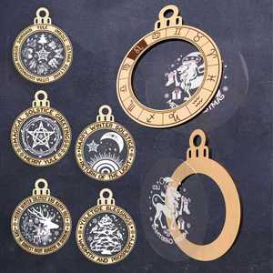 Ornements de Noël personnalisés du zodiaque, 12 signes, astrologie, <span class=keywords><strong>horoscope</strong></span>, ensemble de décoration de vacances, décoration d'arbre du zodiaque, signes suspendus - Product Image 6