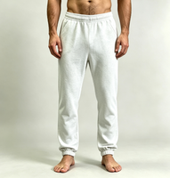 Pantalon en molleton blanc personnalisé pour homme, taille élastique, coupe droite ajustée, jambe étroite, style baggy, pantalon et pantalon long pour homme