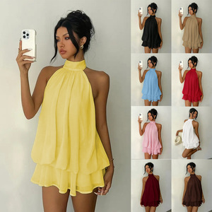 Vestido corto sexy sin mangas y espalda descubierta de IStapromo Gifts, ajustado, elegante y casual para el verano. - Product Image 2