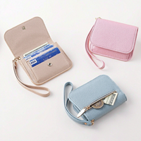 Dompet Wanita RFID Blocking Dompet Kulit Lipat Dua Tempat Kartu Kredit untuk Wanita Dompet Kompak Dompet Mini Dengan Saku Resleting