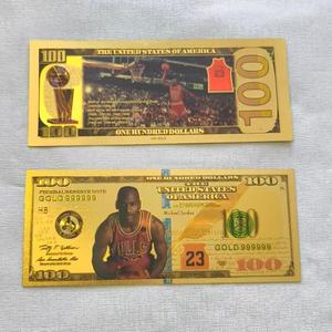 Billets de banque commémoratifs en feuille d'or de superstar de la <span class=keywords><strong>NBA</strong></span> <span class=keywords><strong>Jordan</strong></span> pour les fans - Product Image 4
