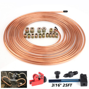Kit de Línea de Freno de 3/16 Pulgadas y 25 Pies, Tubo de Cobre con Herramienta de Abocardado y Cortador para Reparación de Frenos - Product Image 3