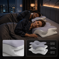 Oreiller cervical en mousse à mémoire de forme haute densité, forme papillon, soutien du cou, ne s'affaisse pas, qualité hôtelière personnalisable