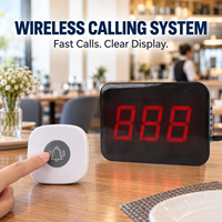 Système d'appel sans fil pour restaurant avec bouton d'appel et affichage LED du numéro pour café, hôpital, clinique, service