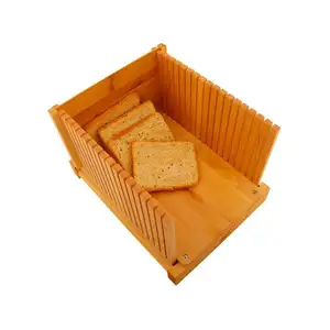 Rebanadora de pan plegable de bambú Rebanadora de pan tostado plegable de bambú para almacenar migas de pan
