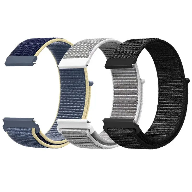 Newest 20mm 22mm Woven Nylon Loop Sport Watch Band Strap For Samsung Galaxy Active 1/2 42mm 46mm Fabrics Watchband Belt Bracelet